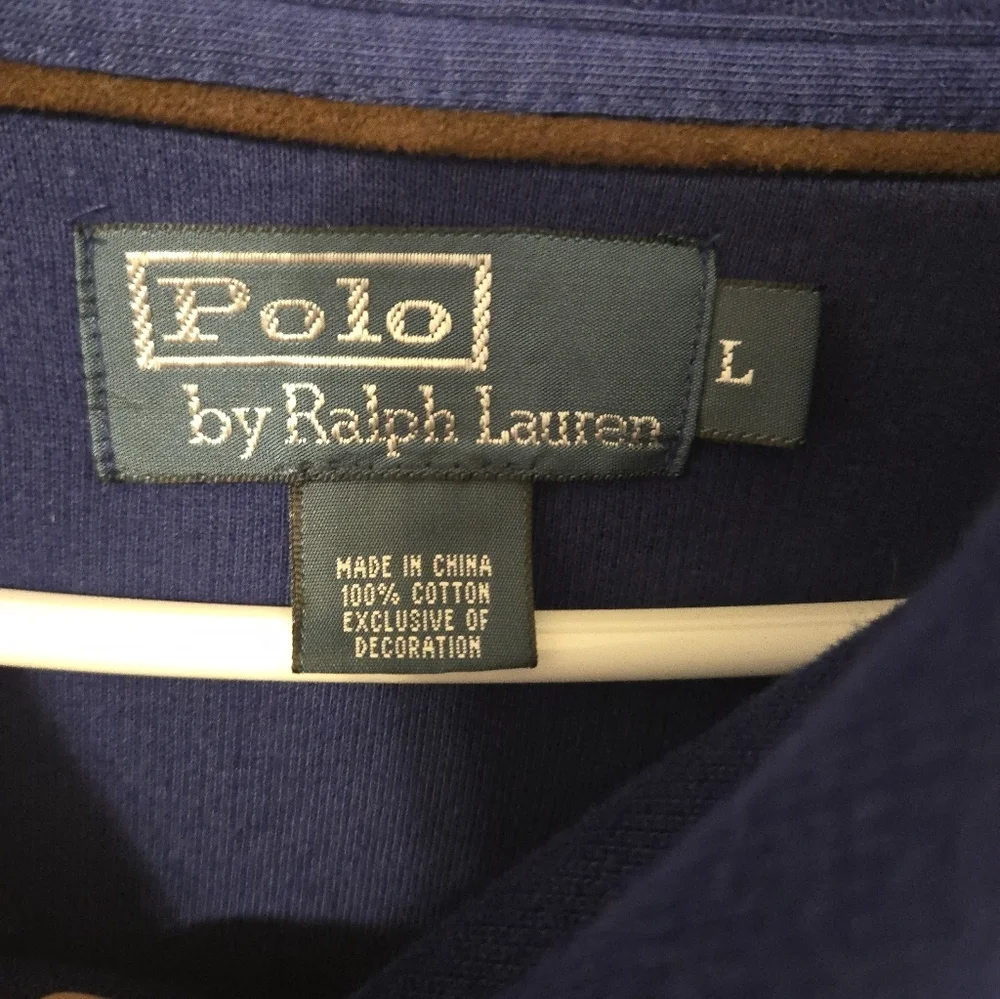 Polo Ralph Lauren Shawl Collar Pullover Sweater Men Large Royal Blue